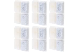 OTOTEC 6 sztuk wymiennych filtrów do wody dla zwierząt domowych, kotów, kompatybilne z kwadratowymi białymi fontannami dla zwierząt domowych / LED 2 l, kolor biały