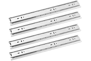 AULYUN 2 paires Glissière pour Tiroir en Acier Inox 250mm Sortie Totale, Coulisses de Tiroir à Billes, Charge 45kg