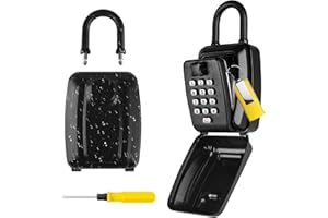PAIRIER Cassetta Sicurezza Chiavi con Gancio Grande Cassaforte per Chiavi Impermeabile Cassetta Portachiavi con Codice 12 Cifre Cassetta Chiavi Combinazione Sicurezza per Casa Ufficio