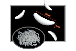 Senvenelec 100pcs vers artificiels, appât bionique en Silicone Souple appât de pêche appât de séduction Fort, Blanc crème - 100pcs