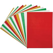 Cartes Métalliques De Noël Baker Ross - Lot De 20 Feuilles A4 - Or, Argent, Vert, Rouge - Loisirs Créatifs