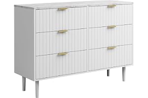 UEV Byrå, halvbyrå med 6 lådor, marmorerad takfärg, förvaringslåda för vardagsrum/sovrum 100 x 34 x 75 cm, buffé för vardagsr