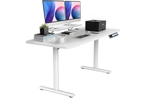 SOSINYA Mesa Escritorio Elevable 160x70 cm, Blanca, Soporte para Monitor Desmontable, Altura Regulable 72–117 cm, Capacidad 60 kg, Panel LED con Memoria, Ideal para Teletrabajo, Gaming y Estudio