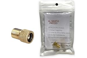 Al Giusto Prezzo 1 Adattatore Universale per Valvole - da Presta a Schrader specifico per Bici da Corsa e Mountain Bike - Gonfia con Il compressore o la Pompa a Pedale - Made in Italy