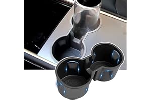 Bocguy Auto Porte-gobelet pour 2021-2022 Tesla Model 3 & Model Y, Structure de Rainure Stable avec Matériau TPE, Accessoires Tesla Model 3 & Model Y, Support de Gobelet pour Console Centrale