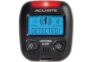AcuRite 02020 Portable Lightning Detector Black, 2½L x 1W x 2¾H