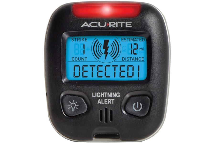 AcuRite 02020 Portable Lightning Detector Black, 2½L x 1W x 2¾H
