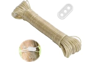 LEEPAT Clothes Line Heavy Duty PVC Coated 20 Meters Long Steel Core Washing Rope Plastic Clothesline String Perfect For Outside Garden Crafts Arts Camping