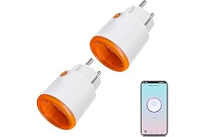 RISOON Zigbee - Spina di alimentazione con funzione Smart, funzione di misurazione e timer, controllo tramite App Tuya notificazioni push compatibile con Alexa e Google Home (confezione da 2)