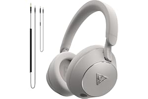 DOQAUS Casque Filaire, Contrôleur 50 mm, 2 câbles, Interface 3,5 et 6,35 mm, Casque DJ pour PC AMP Recording Phone Piano Guitare (Blanc)