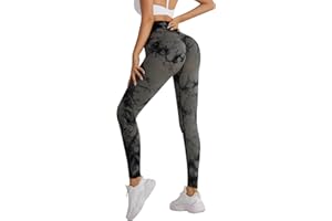 Zhiaek Legging de Sport Femme Taille Haute Anti Cellulite Push Up Pantalon Sport Yoga Long Slim Fit Fitness Pantacourt Opaque Collants pour Gym Jogging Course Exercice