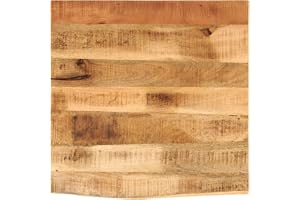 Gecheer Bordsskiva 40 x 40 x 2,5 cm levande kanter rå mangoträ, köksbordsskiva, matbordsskiva, bar bordsskiva, trä bordsskiva
