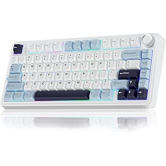 Aula F75 75% Wireless Mechanical Keyboard | Hot Swappable | Pre-lubed Linear Switches | RGB Backlit | 2.4GHz/Type-C/Bluetooth Gaming Keyboard (Ice Blu