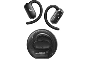 Soundcore V40i firmy anker, słuchawki open-ear, krystalicznie czysta konstrukcja, bogatszy bas, IP55, 21H odtwarzania, wyraźne połączenia AI, Bluetooth 5.4, sterowanie aplikacją (czarny)