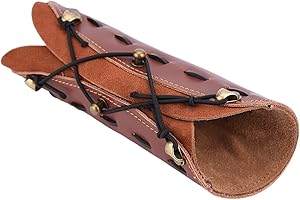 ALOMEJOR 1 Pcs Archery Arm Guard Leather Sports Archery Protective Gear Traditional Archery Shooting Safe Strap