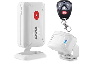 Cruxer Motion Sensor Alarm Remote Wireless Caregiver Pager Elderly Monitoring Life Alert Motion Detector Alarm Fall Detection for Seniors Bed Alarm for Elderly (1*Sensor + 1*Receiver + 1*Remote)