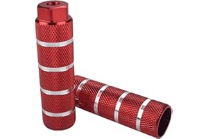 MYKOMI 2Pcs Rear Foot Pedal, Strong Aluminum Alloy Axle Foot Pegs Stunt Pedal for Freestyle BMX Bikes, All Bicycles, Mountain Bike, Durable, Stylish Non-Slip Carving