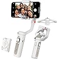 hohem iSteady X2 Gimbal,Portable 3-Axis Gimbal Stabilizer for Smartphone with Remote Control,APP Interaction Phone gimbal for Filmmaking,10 Hours Battery Life and Phone Emergency Charging Gimble,White