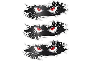 GNHG Adesivo 3D a forma di occhi malvagi, 3PCS Adesivi Auto, Sticker Personalizzati,25×10cm Interessante Adesivi Auto Esterni, Sbirciatina 3D Adesivi Monster,Adesivi Monster Energy
