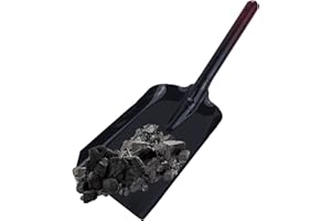 BAUSTER® Pelle en métal - Petite pelle à charbon avec grande lame - 240 x 145 mm - Pelle à charbon pour cheminée et four, pelle en métal - Pelle en acier pour charbon