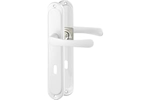 ERGO line MALMO garnitures de porte classiques, argent, poignée pour porte d’intérieur ensemble de poignée avec rosette longue, garniture de porte, poignée, tige carrée de 7 mm