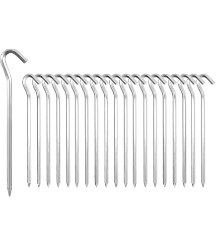CampAir Heringe 20er Set L-Profil Zeltheringe, Bodenanker aus Ultra leichtem (16g) und extra starkem Aluminium (7071-Alu), 6mm Dicke