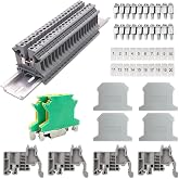 BNGXR Electrical Connection Terminals, 20 Pieces Quick Electrical Cable Connectors Kit, DIN Rail Connection Kit UK-2.5, Conne