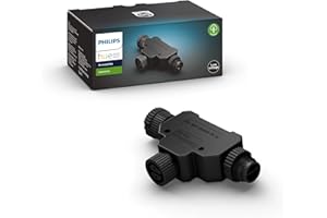 Philips Hue Outdoor T-Stecker, Zubehör für Ihr Philips Hue Niedervolt-System, schwarz, wetterfest (IP67)