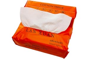 EMOVERY 7.9x7.9inch Soft/Dry Cotton Wipe; Ultra Soft Baby Care Towel Tissue, Absorbent Wipes for Face Eye Makeup Remover and Nail Polish，Wet/Dry Disposable Use Washing Face Wipes(2Packs) (Orange)