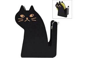 Xrten Miranda Cat Kitty Porta Nastro Adesivo,Bench Tape Dispenser (6 * 8.7 cm) Misura (Nero)