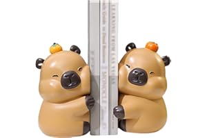 JARPSIRY Cute Hug Capybara Decorative Bookends, Unique Animal Book Ends to Hold Books Creative Resin Book Holder Stopper for Home Office Desk Bookshelf Decoration