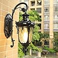 ChaoZan E27 Outdoor Light - Vintage Waterproof Wall Sconce, Aluminum Housing with Glass, for Porch, Garden, Garage & Front Door, Patio, Balcony, Black