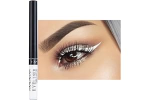 RENHUANGFUXI Coloured Eyeliner, Matte Liquid White Eyeliner Long-Lasting Waterproof Liquid Eye Liner, Highly-Pigmented Colourful Eye Liner for Eye Makeup Tools, Black, Purple, Brown(Only White)