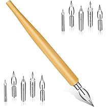Set 5 Porta Pennini Per Penna A Immersione In Legno Di Sandalo - 173 Mm, Comodi E Precisi Per Calligrafia, Disegno E Fumetti