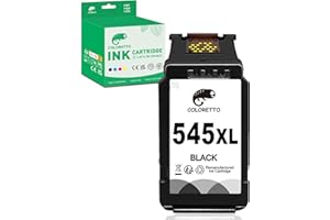 COLORETTO 545 XL Remanufacturado Cartucho de Tinta para Canon PG-545XL 545 XL (1 Negro) para Pixma TS3150 TS3350 TS3151 TS205 TS305 MG2550s MG2550 MG2950 MG2450 MG3052 TR4551 TR4550 MX495 Impresora