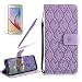Produktbild Girlyard Lederhülle für Galaxy S8, Blätter Blumen Muster Design Schutzhülle Wallet Flip Case mit Lanyard Strap Handyhülle Standfunktion Karteneinschub und Magnetverschluß Etui für Samsung Galaxy S8 - Lila