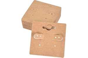DISNACE 90 Cartes de Présentation pour Boucles d'oreilles,Cartes d'Affichage Boucle d'oreille en Papier Kraft,Cartes d'Affichage de Bijoux en Papier Kraft pour Boucles D'oreilles