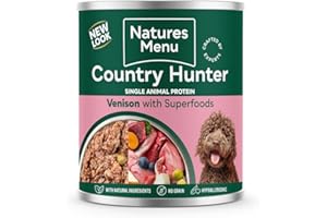 Natures Menu Country Hunter Dog Wild Venison with Superfoods Tins 6x600g