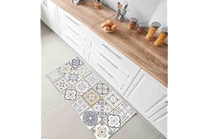 TAPPETIK tappeto in vinile, PVC, Stampa digitale ALTA qualità, Ampia gamma di colori, Disegni e misure (50 x 190 cm, Mattonella semplice)