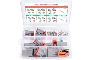 Flytuo 94PCS Automotive Wire Connector Plug, 8 Sets 2 3 4 6 8 12 Pin DT Connector Assortment Kit, Waterproof Automotive Electrical Connectors for Motorcycle, Truck, Car, Boats, Scooter