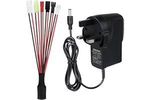 MXJFYY NIMH/NICD RC Battery Smart Charger 2.4V 3.6V 4.8V 6V 7.2V 8.4V 9.6V 10.8V 12V for 2-10S RC Car,Charger With Standard Tamiya/Mini Tamiya/SM 2P/JST/XH/Futaba for RC Boat/Aircraft/Drone/Airsoft