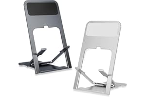 DEVANTIA Handy Ständer Faltbarer Handyhalterung Tisch Tragbar Handy Halterung - Handy-Ständer aus ABS, Ständer Kompatibel mit iPhone 16 15 14 13 12 Pro Max Samsung S25 S24 S23 S22 (2 Stück, Silber+Grau)