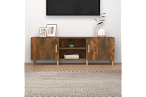 homiuse Mueble de TV Madera contrachapada Roble Ahumado 150x30x30 cm Mesa TV Soporte Television Muebles De Sala Muebles De Salon Modernos Mesa Television Soporte TV Suelo Muebles TV Madera