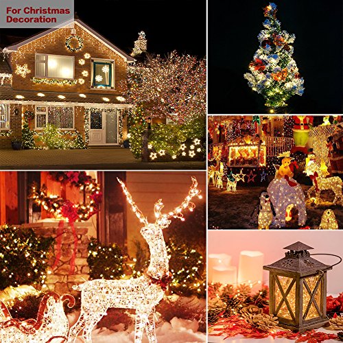 LOPOO Lichterkette Warmweiß LED String Kupferdraht Leucht 100er Dekoration Beleuchtung mit Fernbedienung für Neu Jahr , Innen Haushalt , Hof , Party , Hochzeit (Warmweiß) - 4