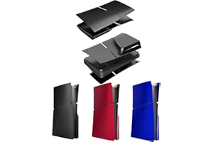 JMNDMI Façades Coque pour PS5 Slim Console Skin Faceplate Remplacement Plaque Shell Case PS5 Slim Accessoires (Digital Version Black)
