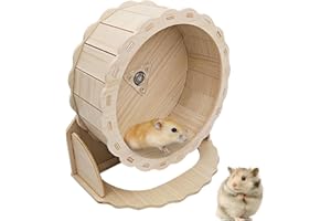 WIYETY Ruota in legno per criceti: 23 cm, per criceti, criceti, criceti, giocattolo per piccoli animali, per criceti, criceti nani, topi o altri piccoli animali domestici