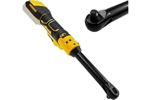 LUOLETY Chiave a cricchetto senza fili per DeWalt batteria da 20 V, 3/8", estesa da 16 cm, chiave a cricchetto con luce LED, 600 giri/min, 80 N.m
