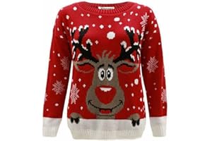 Hamishkane® Kids Christmas Jumpers, Knitted Xmas Jumper for Boys, Novelty Pullover Long Sleeves Girls Xmas Reindeer Jumper - Crew Neck Unisex Christmas Sweater Top