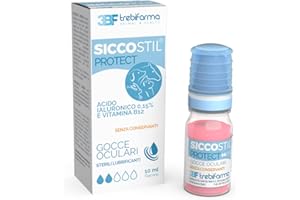 SICCOSTIL Protect - 3BF - Gocce oculari Sterili e Lubrificanti - Acido Ialuronico 0.15% e Vitamina B12-10 ml - Trebifarma