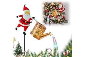 MAIKAIBUZI Solar Christmas Decorations, 2025 New Santa Claus Solar Watering Can Kettle Lights Outdoor, Metal Waterproof Garden Lantern for Yard, Patio, Lawn, Pathway Cute Ghost Reading Book Lamp (yellow)